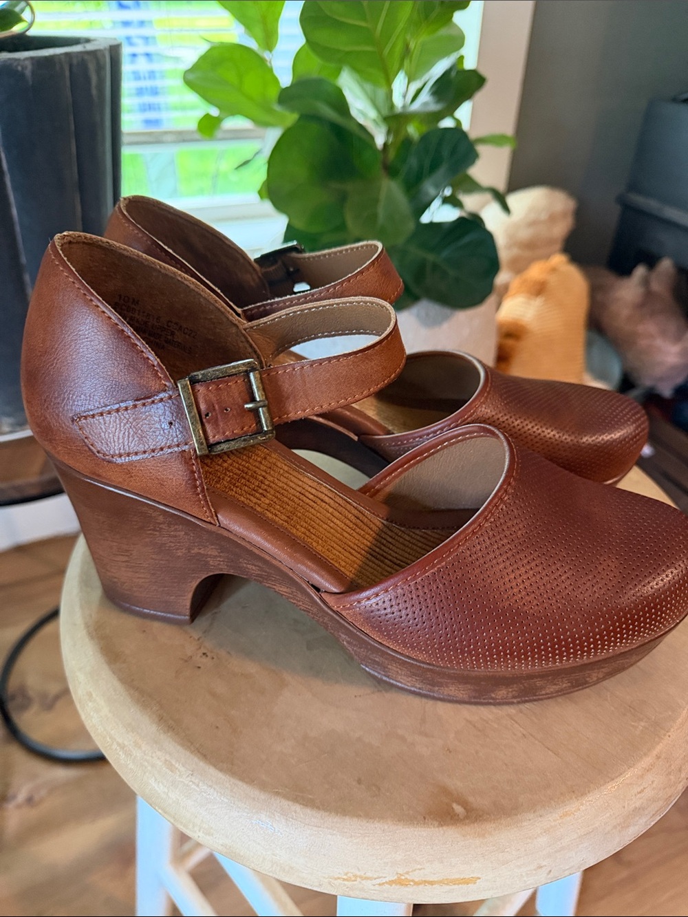 boc Cognac Brown Mary Jane Platform Heels